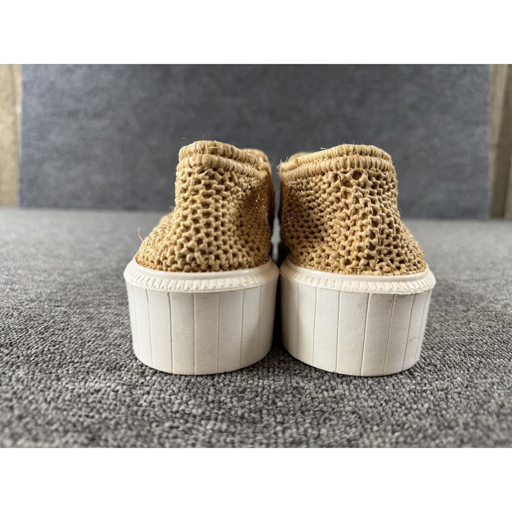 Isabel Marant Shoes Womens 7 Beige Woven Platform Slip On Raffia - Picture 7 of 14